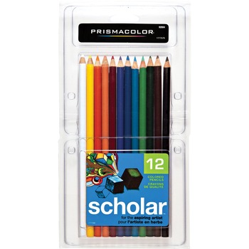 Prismacolor Scholar Colored Woodcase Pencils, 12 Assorted Colors/Set
