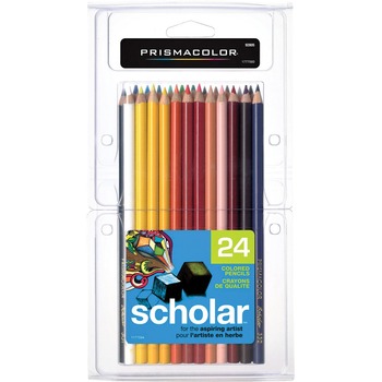 Prismacolor Scholar Colored Woodcase Pencils, 24 Assorted Colors/Set