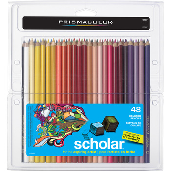 Prismacolor Scholar Colored Woodcase Pencils, 48 Assorted Colors/Set