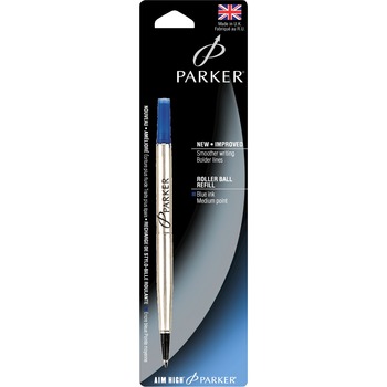 Parker&#174; Refill for Roller Ball Pens, Medium, Blue Ink