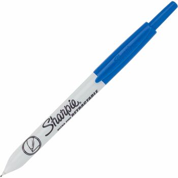 Sharpie Retractable Permanent Marker, Ultra Fine Point, Blue Ink, Dozen