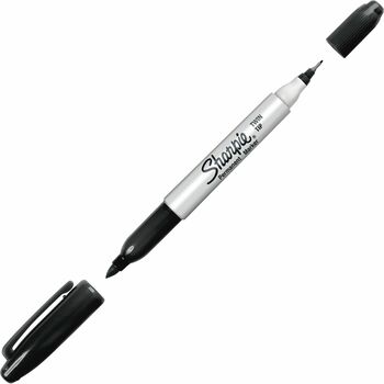 Sharpie Twin-Tip Permanent Marker, Fine/Ultra Fine Point, Black