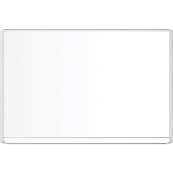 MasterVision Lacquered steel magnetic dry erase board, 36 x 48, Silver/White