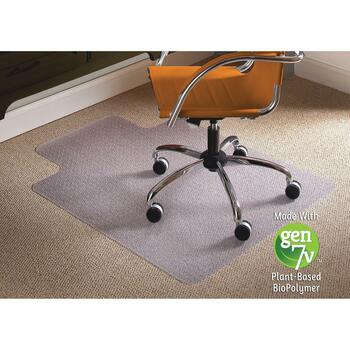 ES Robbins Natural Origins Chair Mat With Lip For Carpet, 45 x 53, Clear