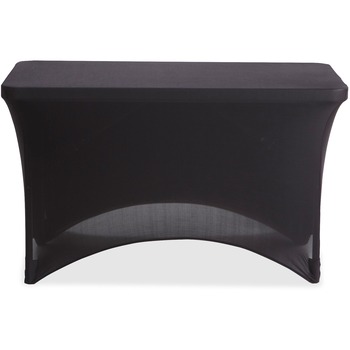 Iceberg Stretch-Fabric Table Cover, Polyester/Spandex, 24&quot; x 48&quot;, Black