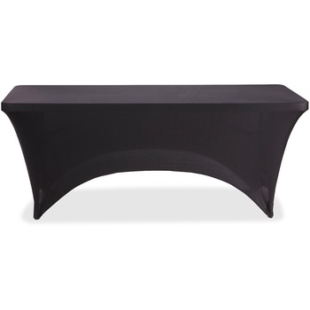 Iceberg Stretch-Fabric Table Cover, Polyester/Spandex, 30&quot; x 72&quot;, Black