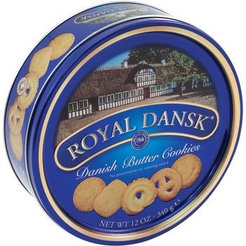 Royal Dansk Cookies, Danish Butter, 12oz Tin