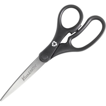 Westcott KleenEarth Basic Plastic Handle Scissors, 8 in, Pointed, Black