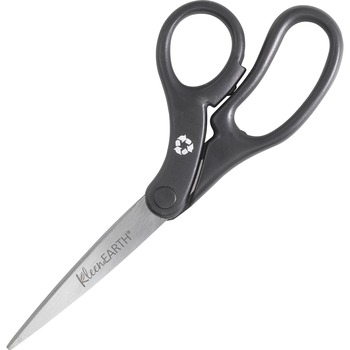 Westcott KleenEarth Basic Plastic Handle Scissors, 8&quot; Long, Bent, Black