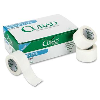 Curad Paper Adhesive Tape, 1&quot; x 10 yds, White, 12/Pack
