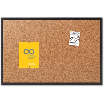 Quartet Classic Cork Bulletin Board, 24x18, Black Aluminum Frame