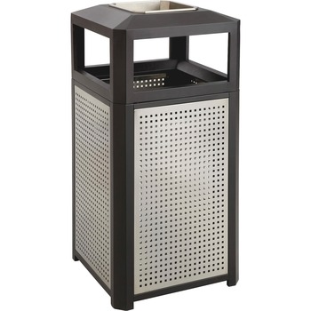 Safco Ashtray-Top Evos Series Steel Waste Container, 38gal, Black