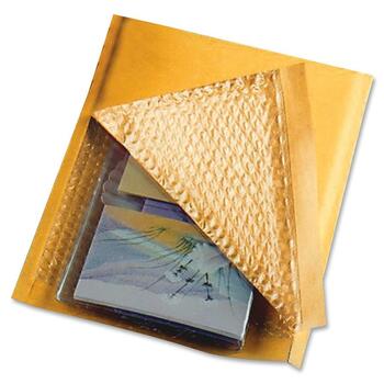 W.B. Mason Co. Jiffylite Self-Seal Bubble Lined Mailers, #0, 6 in x 10 in, Side Seam, Golden Brown, 200/Carton