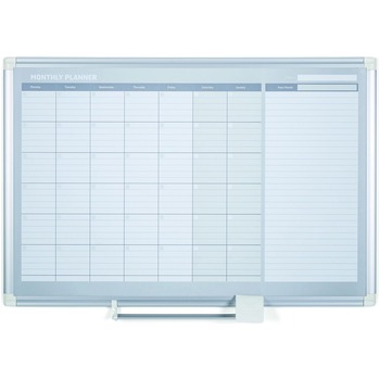 MasterVision Monthly Planner, 48x36, Silver Frame