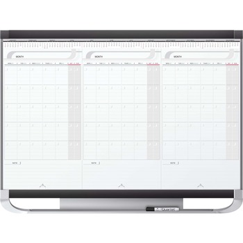 Quartet Prestige 2 Connects Total Erase 3-Month Calendar, 36 x 24, White, Graphite Frame