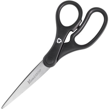 Westcott KleenEarth Basic Plastic Handle Scissors, 7 in, Pointed, Black