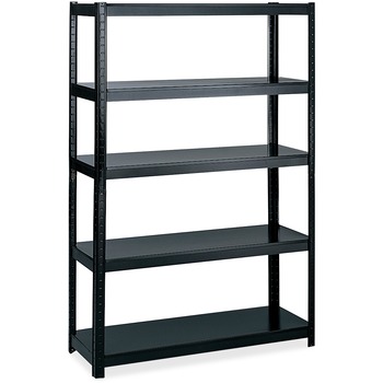 Safco Boltless Steel Shelving, Five-Shelf, 48w x 24d x 72h, Black