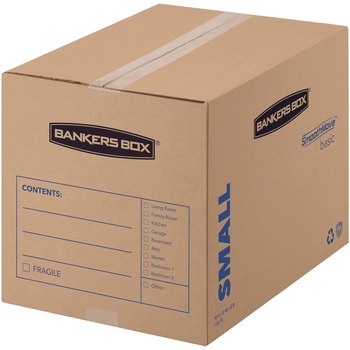 Bankers Box SmoothMove Basic Moving Boxes, 12 in W x 16 in D x 12 in H, Black, 25/Carton