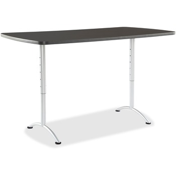 Iceberg ARC Sit-to-Stand Tables, Rectangular Top, 36w x 72d x 42h, Graphite/Silver