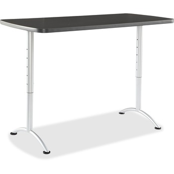 Iceberg ARC Sit-to-Stand Tables, Rectangular Top, 30w x 60d x 42h, Graphite/Silver