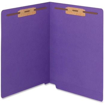 Smead WaterShed/CutLess End Tab 2 Fastener Folders, 3/4&quot; Exp., Letter, Purple, 50/Box
