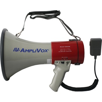 AmpliVox MityMeg Piezo Dynamic Megaphone, 25W w/ Coiled Microphone