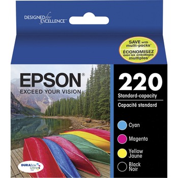 Epson T220120BCS (220) DURABrite Ultra Ink, Black/Cyan/Magenta/Yellow