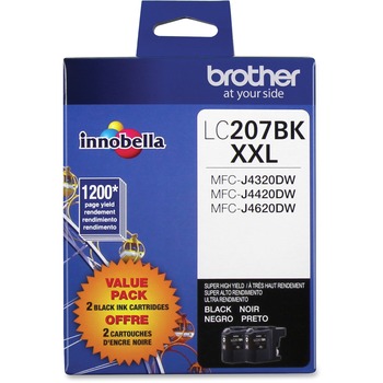 Brother LC2072PKS Innobella Super High-Yield Ink, Black, 2/PK