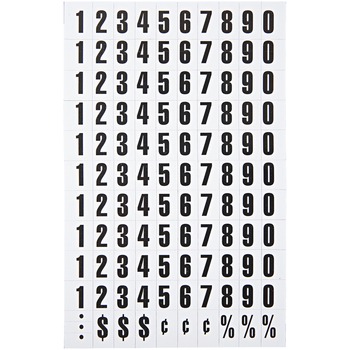 MasterVision Interchangeable Magnetic Characters, Numbers, Black, 3/4&quot;h