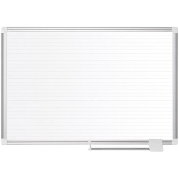 MasterVision Ruled Planning Board, 48x36, White/Silver