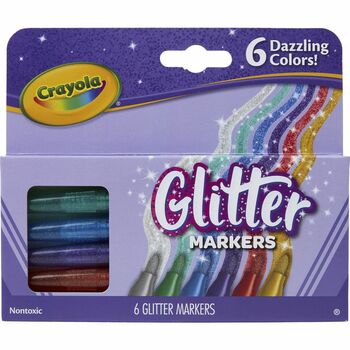 Crayola Glitter Markers, 6/ST