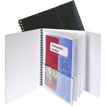 C-Line Eight-Pocket Portfolio with Security Flap, Polypropylene, 8 1/2 x 11, Black