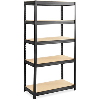 Safco&#174; Boltless Steel/Particleboard Shelving, Five-Shelf, 36w x 18d x 72h, Black