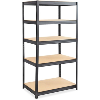 Safco&#174; Boltless Steel/Particleboard Shelving, Five-Shelf, 36w x 24d x 72h, Black