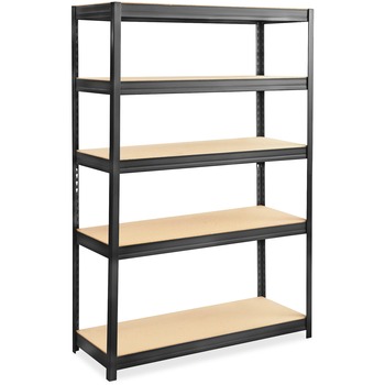 Safco&#174; Boltless Steel/Particleboard Shelving, Five-Shelf, 48w x 18d x 72h, Black
