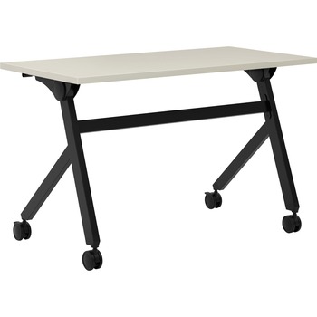 HON Multipurpose Table Flip Base Table, 48w x 24d x 29 3/8h, Light Gray