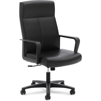 HON VL604 Series High-Back Executive Chair, Black SofThread Leather