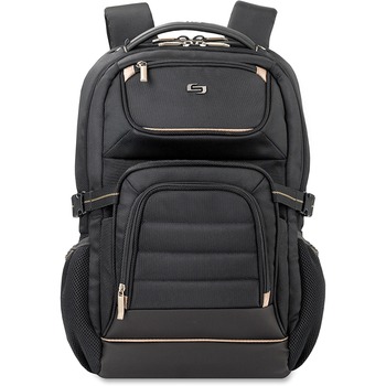 Solo Pro Laptop Backpack, 17.3&quot;, 12 1/2 x 7 1/2 x 18, Black