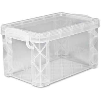 Advantus Super Stacker Storage Boxes, Hold 400 3 x 5 Cards, Plastic, Clear