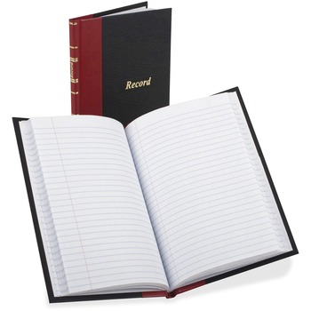 Boorum &amp; Pease Record/Account Book, Black/Red Cover, 144 Pages, 5 1/4 x 7 7/8
