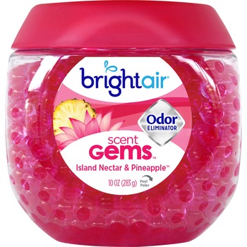 BRIGHT Air Scent Gems Odor Eliminator, Island Nectar &amp; Pineapple, Pink, 10 oz