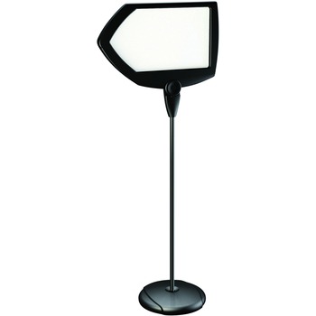 MasterVision Floor Stand Dry Erase Sign, Adjustable, 25 x 17, 63&quot; High, Black