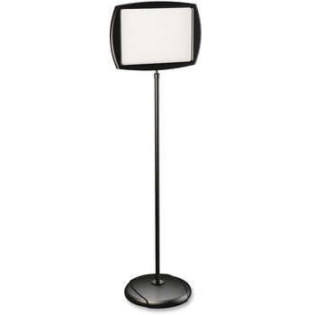 MasterVision Floor Stand Dry Erase Sign, Adjustable, 15 x 11, 66&quot;H, Black