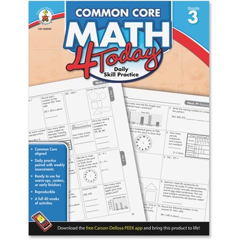 Carson-Dellosa Publishing Common Core 4 Today Workbook, Math, Grade 3, 96 pages