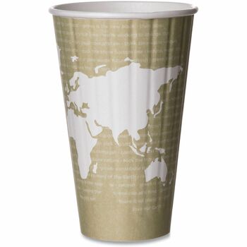 Eco-Products World Art Renewable &amp; Compostable Insulated Hot Cups - 16oz., 40/PK, 15 PK/CT