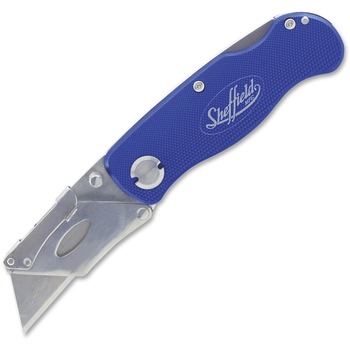 Great Neck Sheffield Folding Lockback Knife, 1 Utility Blade, Blue