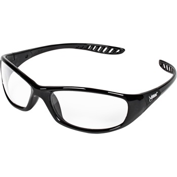 KleenGuard V40 Hellraiser Safety Glasses, Clear Lens With Black Frame, 1 Pair
