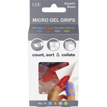 LEE Tippi Micro-Gel Fingertip Grips, Assorted Sizes, 10/Pack
