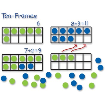 Learning Resources Giant Magnetic Ten-Frame Set, 12 1/4&quot;L x 5&quot;H, Blue/Green