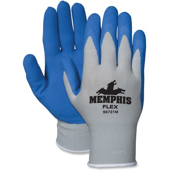 Memphis Flex Seamless Nylon Knit Gloves, Medium, Blue/Gray, Dozen